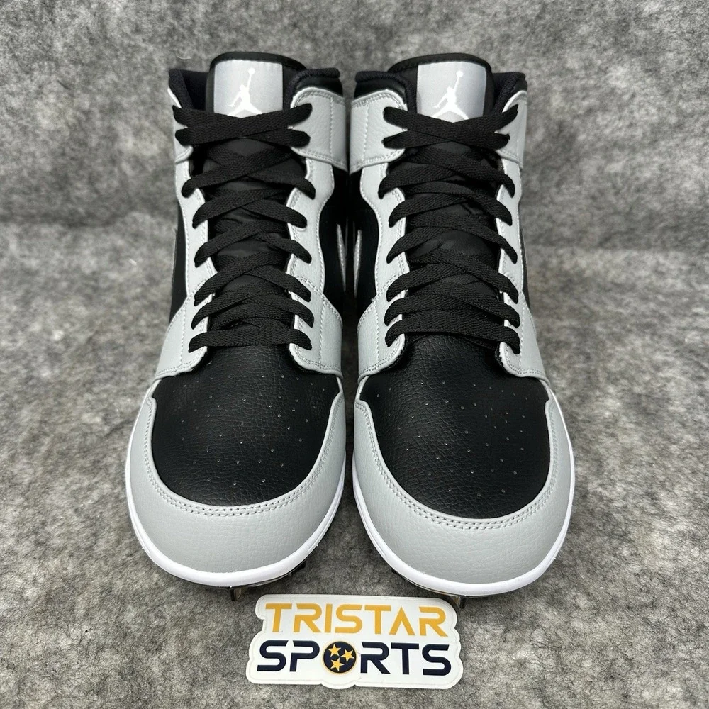 Jordan 1 Mid TD Football Cleats Mens Size 13 Black Grey Shadow FJ6805-002 Retro